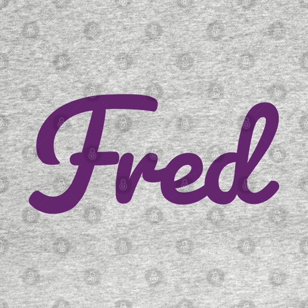 Fred Name Purple Typography by ellenhenryart